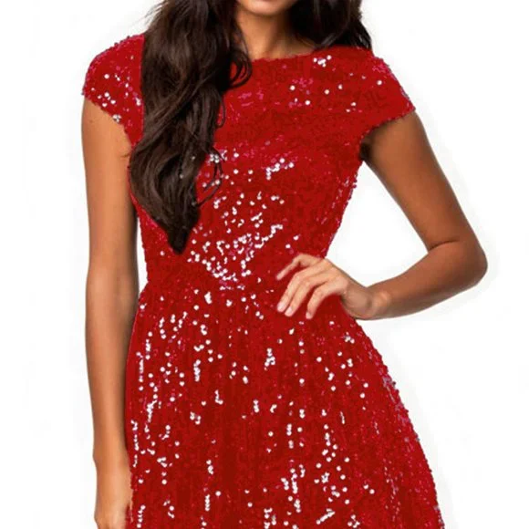 rose gold mother of the bride dresses Willa Sequin Mini Dress S / Silver Blush main image 0